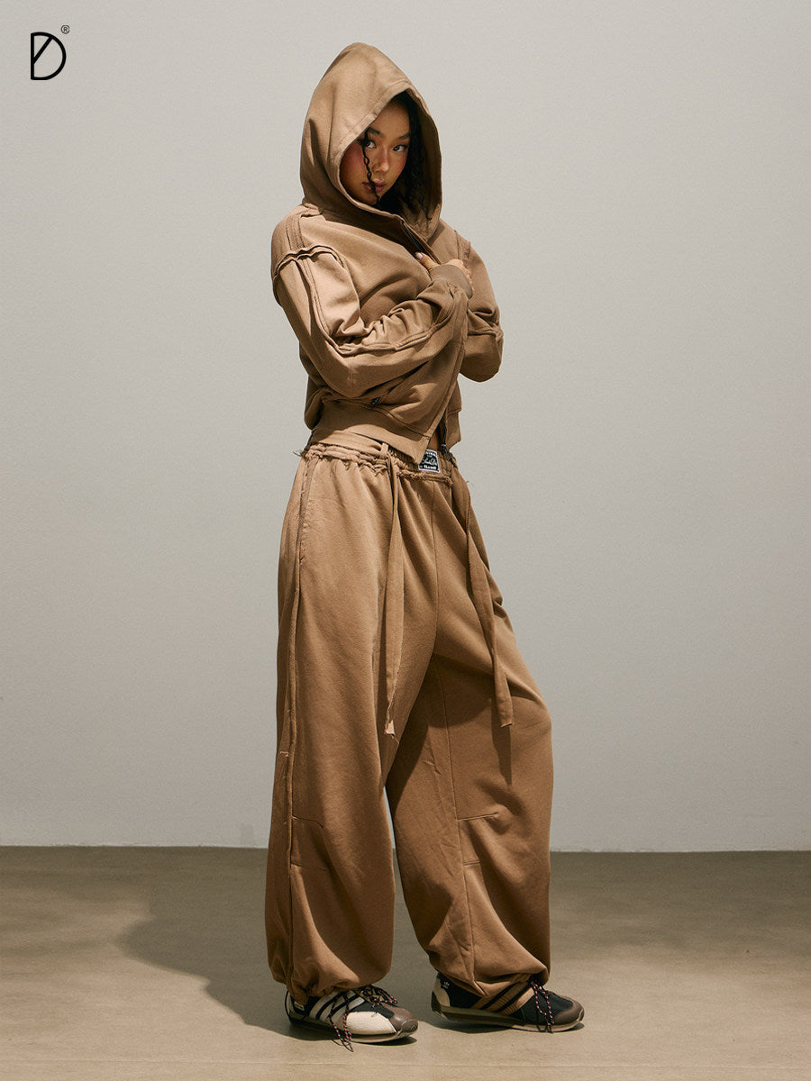 Fringe Logo Hoodie & Fringe Wide Leg Sweatpants Setup