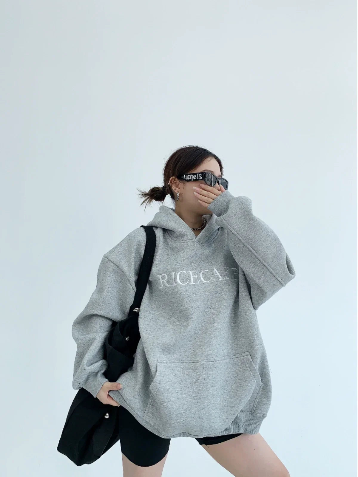 Flower Embroidery Oversized Hoodie