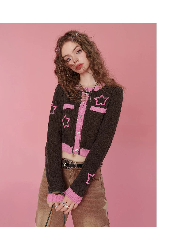Cropped Knit Cardigan