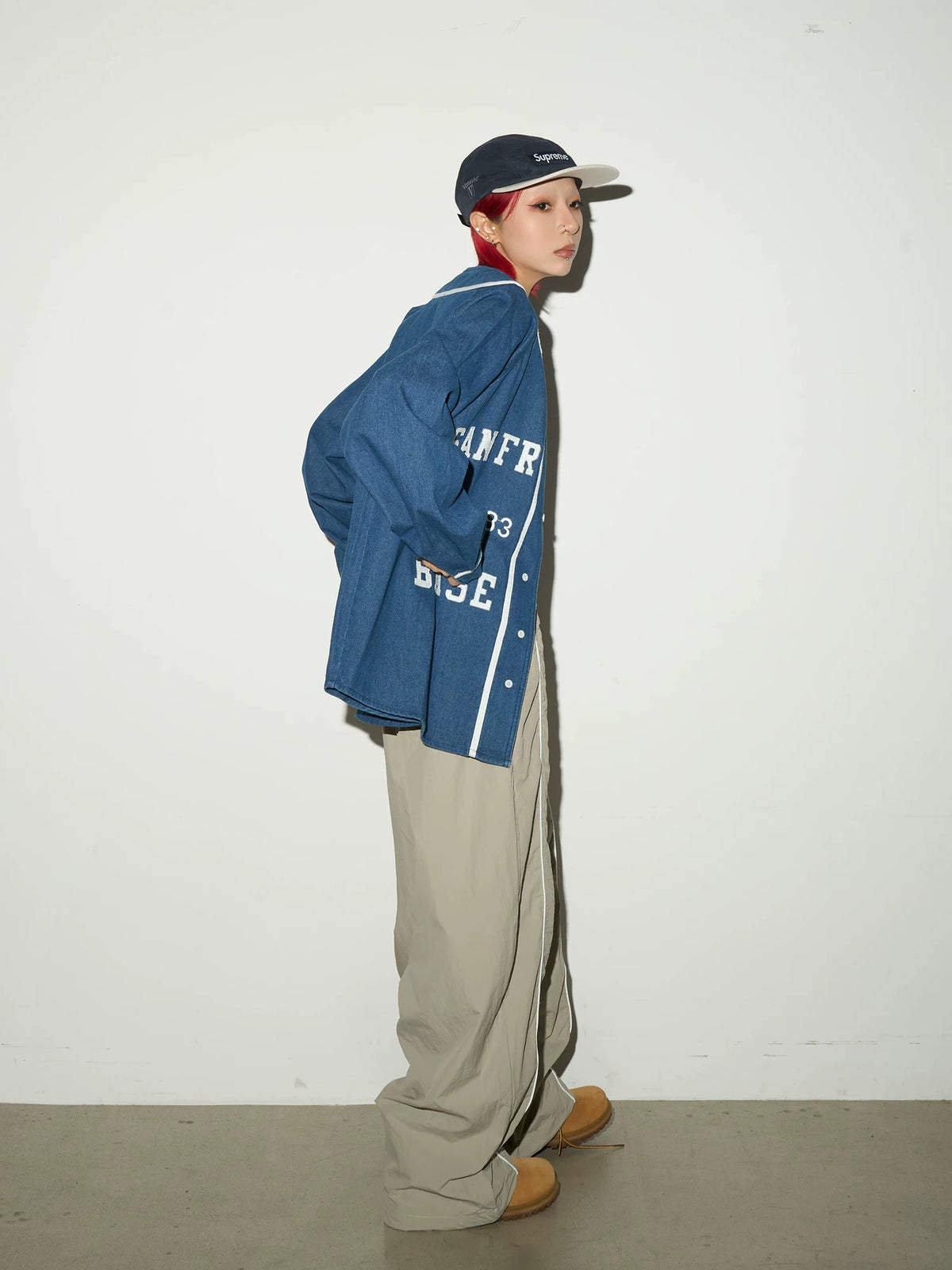 Line Detail Lightweight Quick-Dry Oversize Jacket & Wide Leg Pants Setup