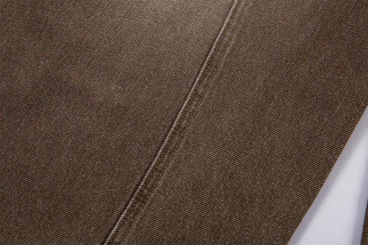 Washed Cargo Wide Leg Denim Jeans