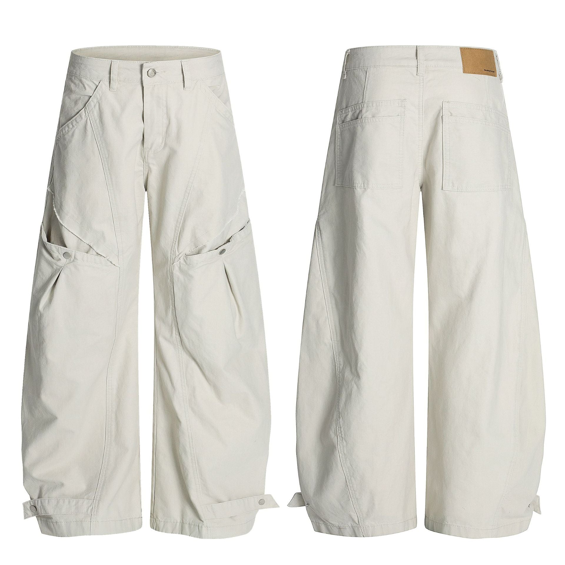 Curved Panel Wide Leg Pants