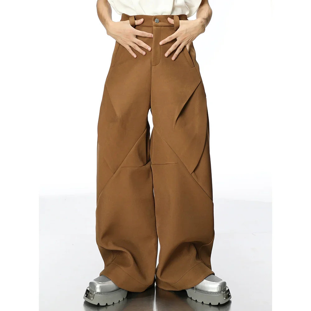 Oversize Hooded Jacket & Wide-leg Pleats Trousers Setup