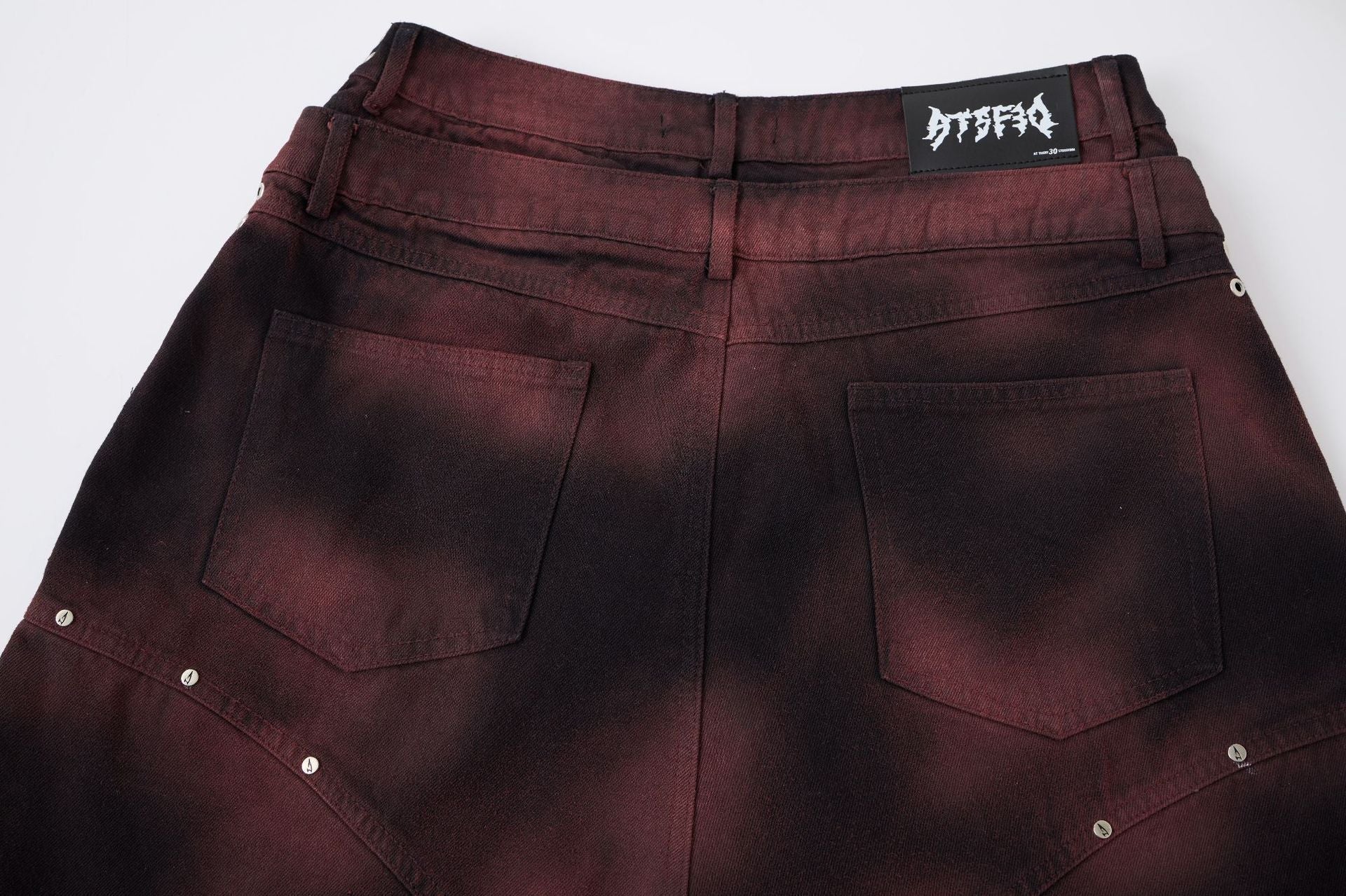 Washed Graffiti Dirty-Dye Denim Jort