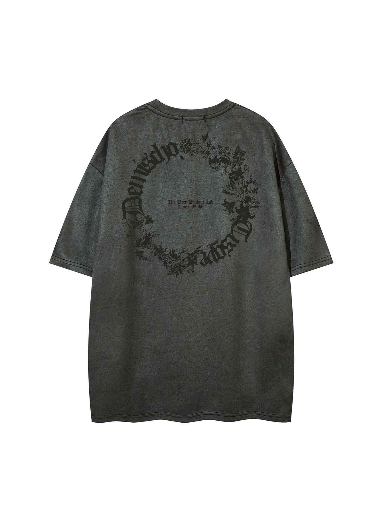 Suede Letter Print Short Sleeve T-Shirt