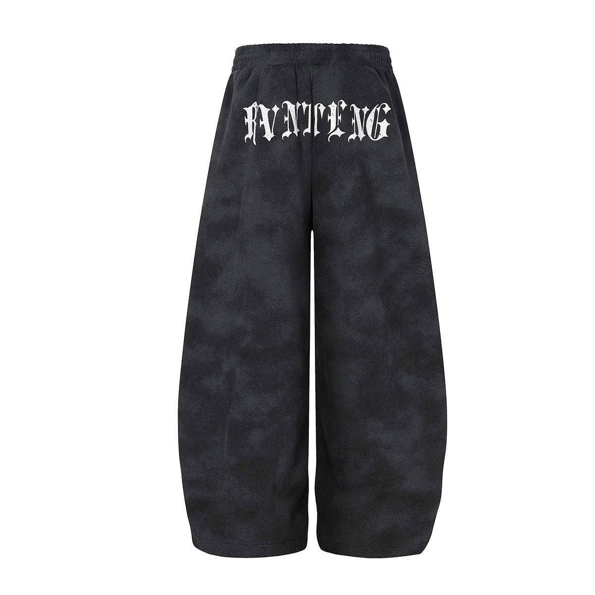 Cloud Washed Cross Embroidery Wide Leg Sweaet Pants