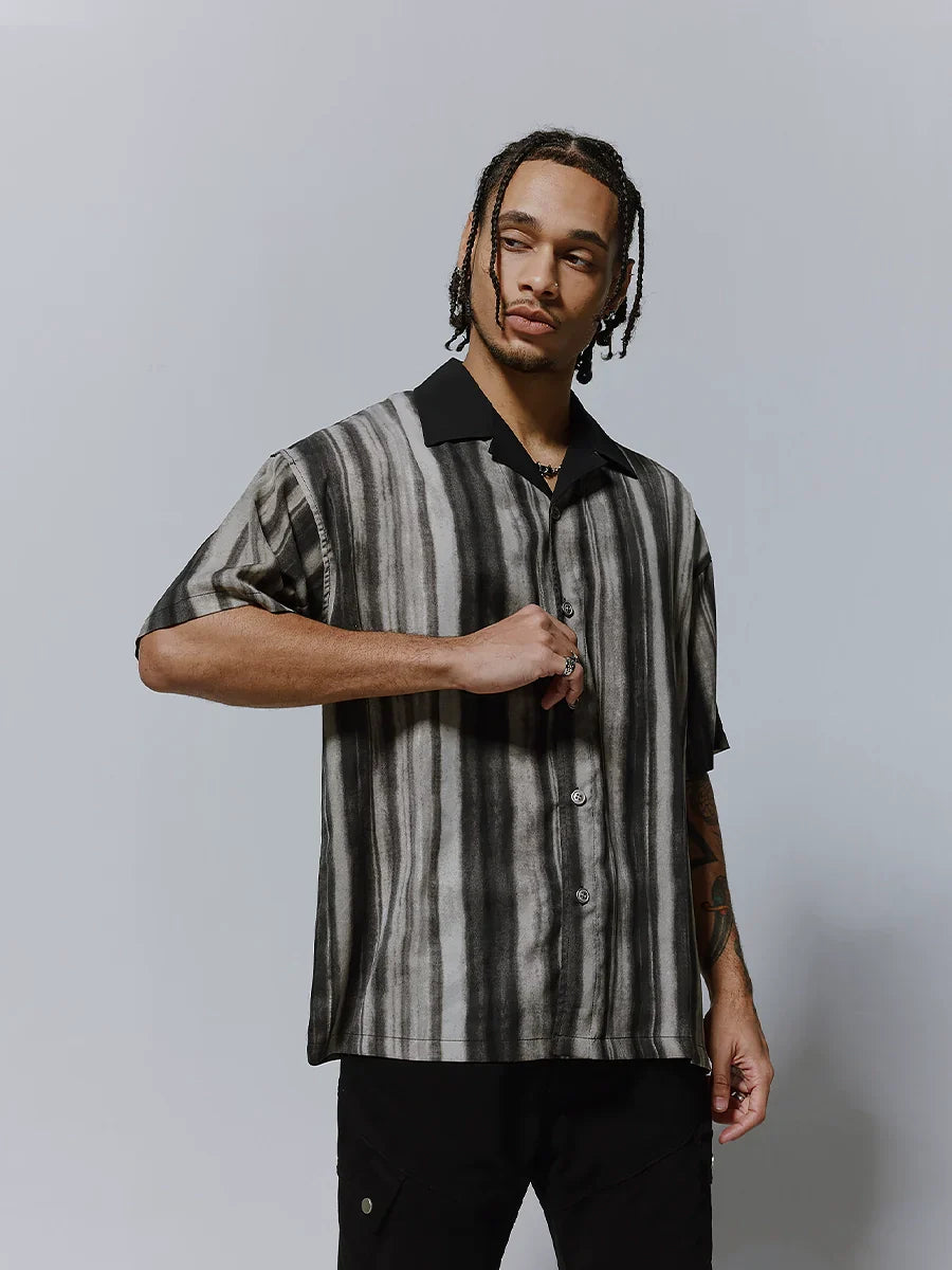 Ink Stripe Oversize Short Sleeve Shirt