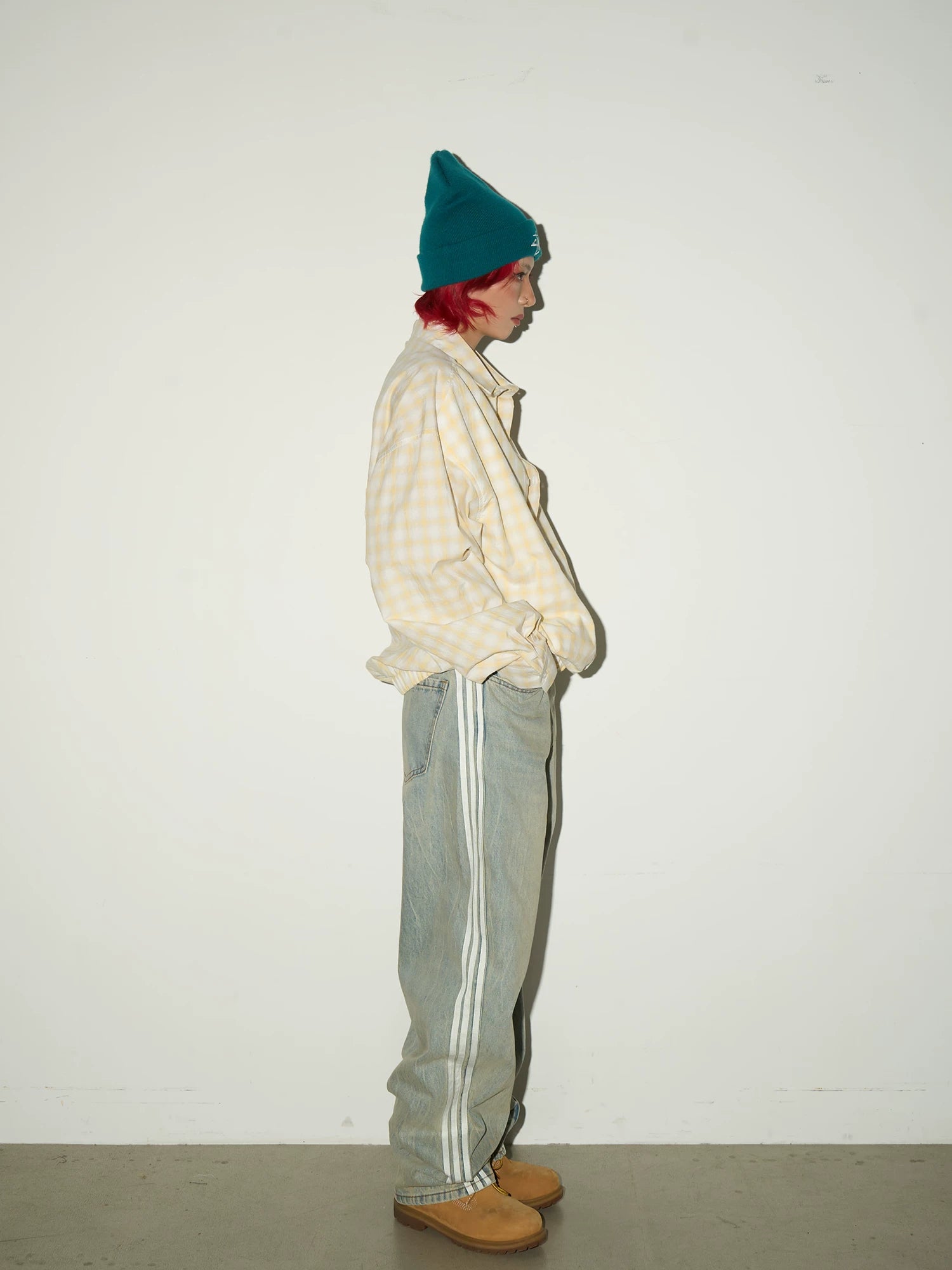 Three-Stripe Damage Denim Jeans