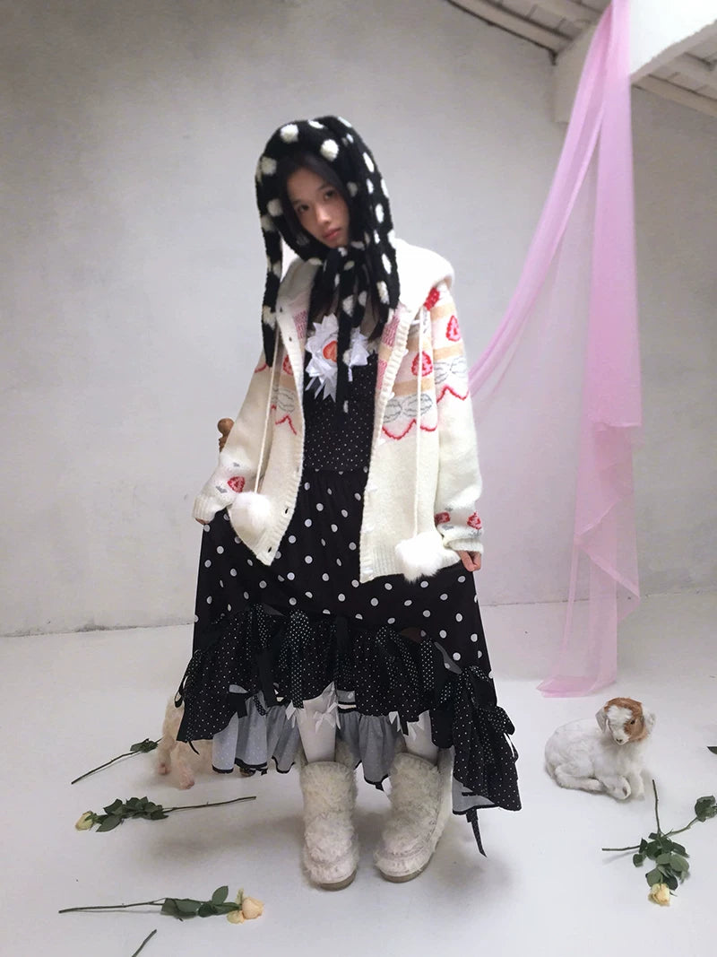 Cake Hooded Knit Cardigan