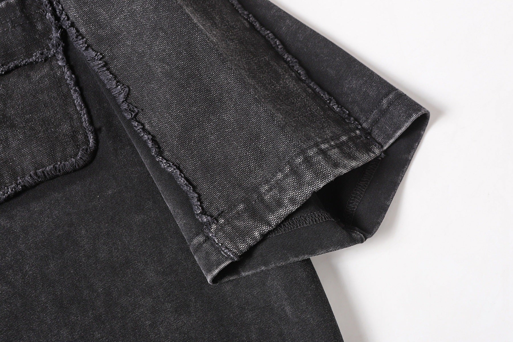 Washed Mock Neck Pocket Short Sleeve T-Shirt