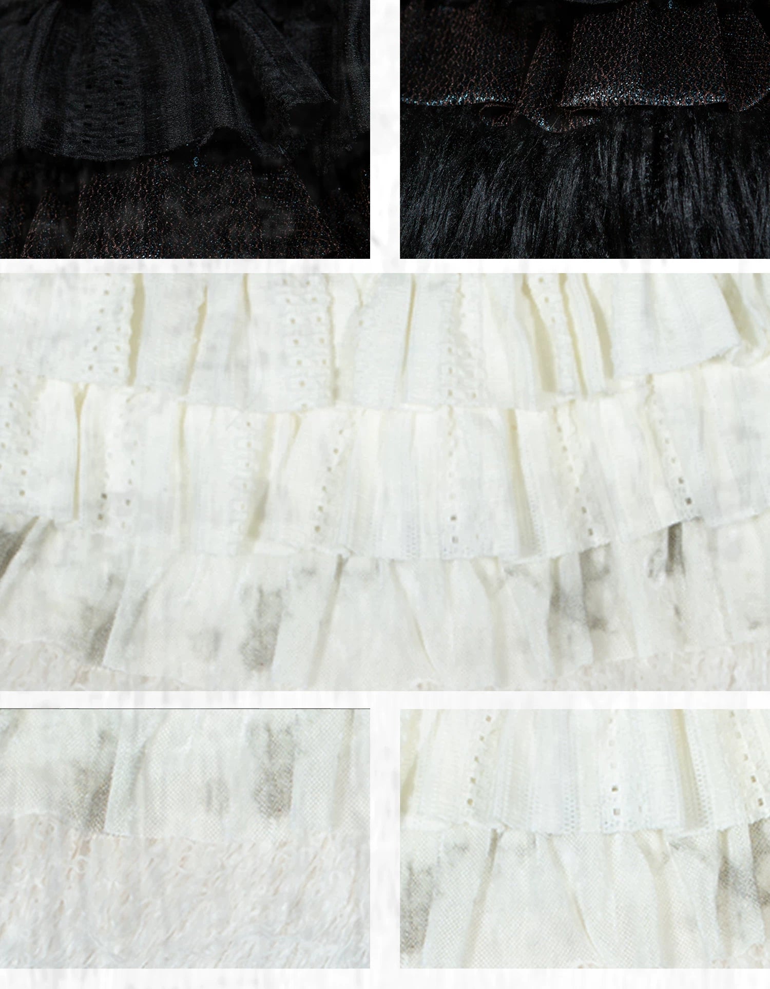 Multi-Layered Patchwork Fake Fur Cake Skirt