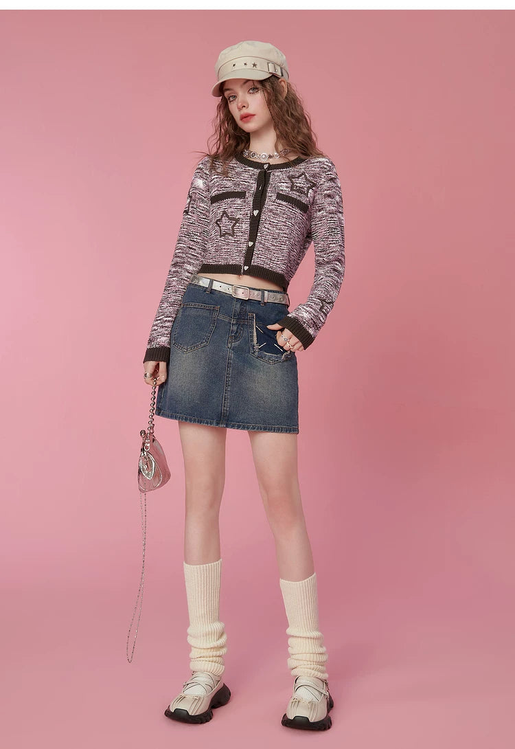 Cropped Knit Cardigan