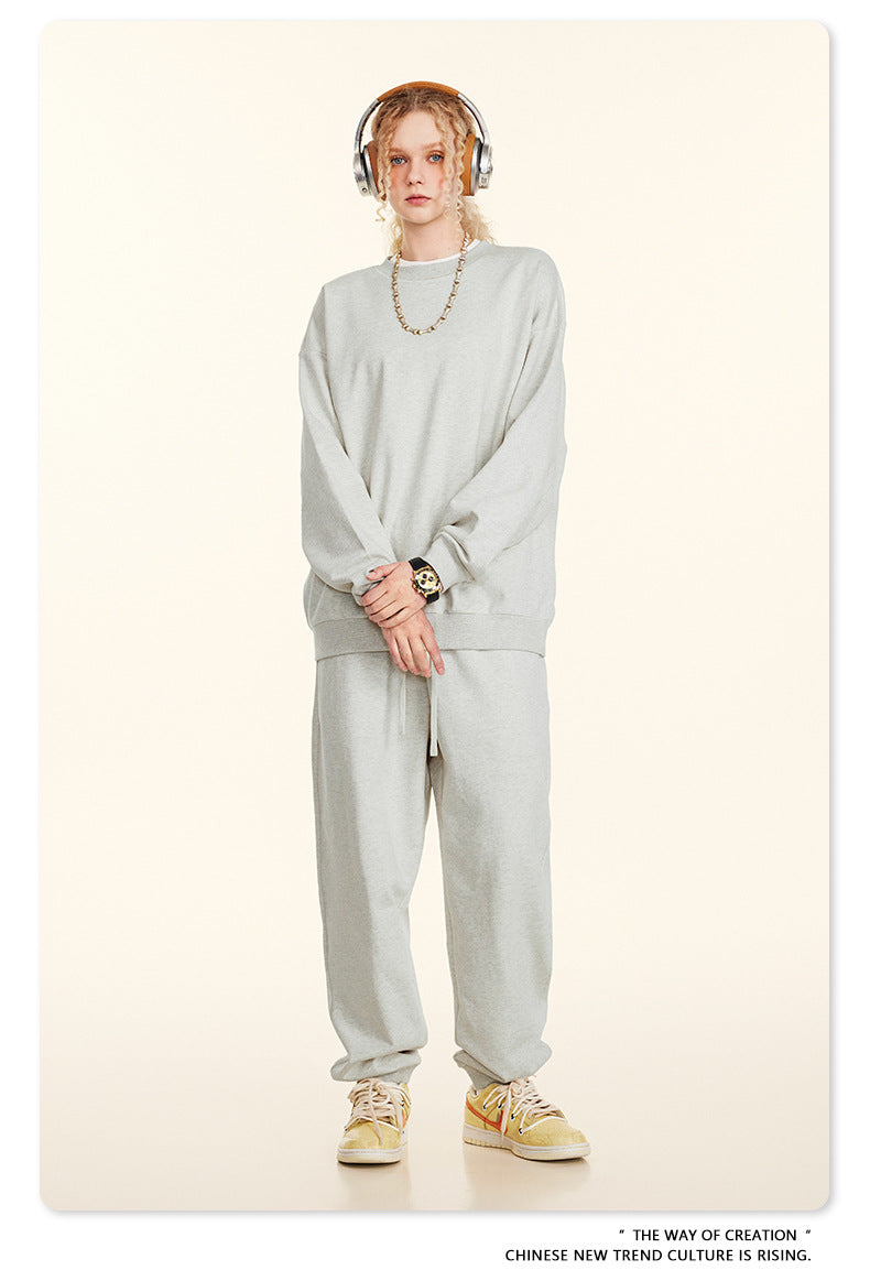 Oversize Heavyweight Basic Round Neck Sweatshirt
