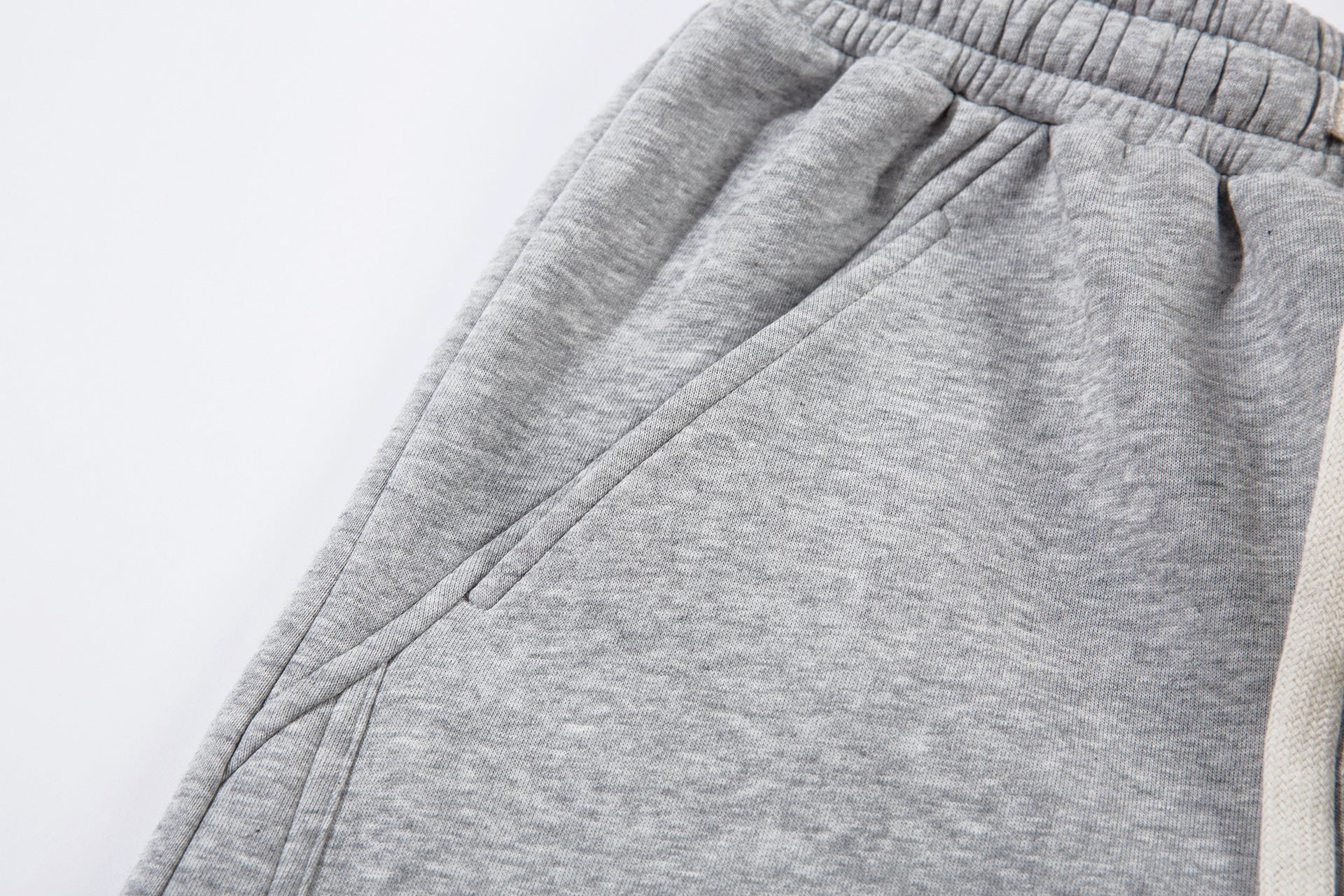 Sporty Curved Pleats Wide Leg Sweatpants