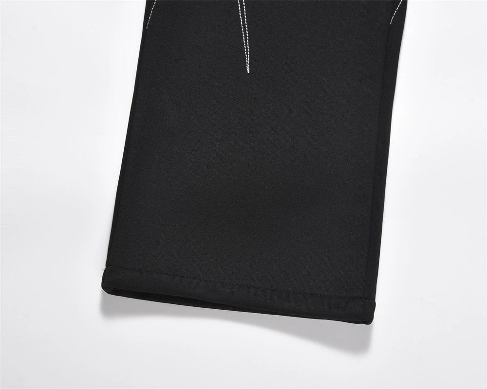 Irregular Line Embroidered Sweatpants