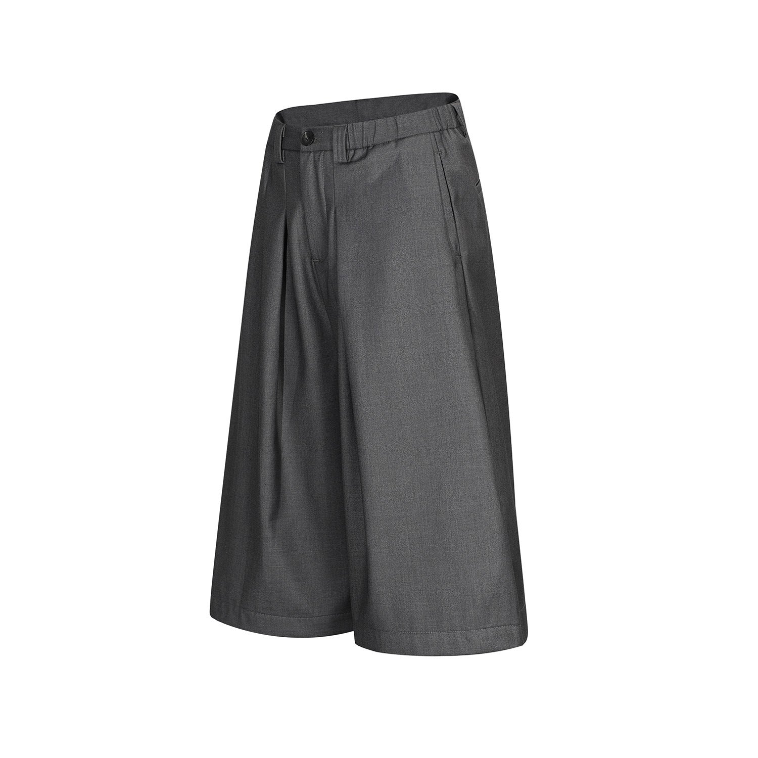 Wide Leg Pleats Half Trousers