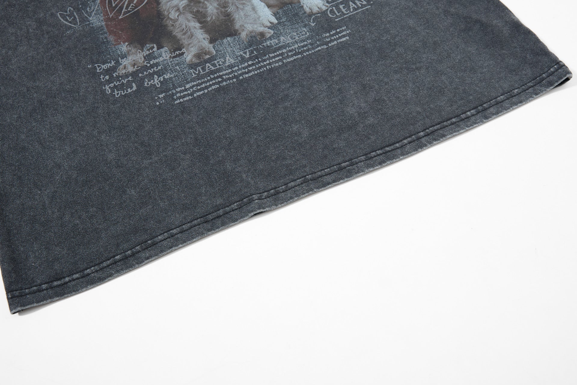 Washed Dog Graphic Cotton Oversize Short Sleeve T-Shirt