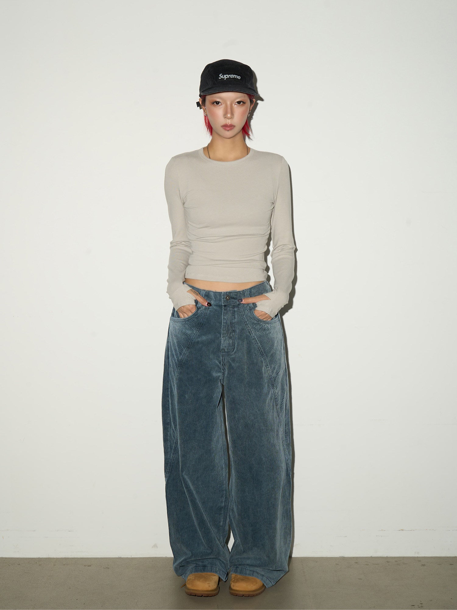 Corduroy High Waist Wide Leg Pants