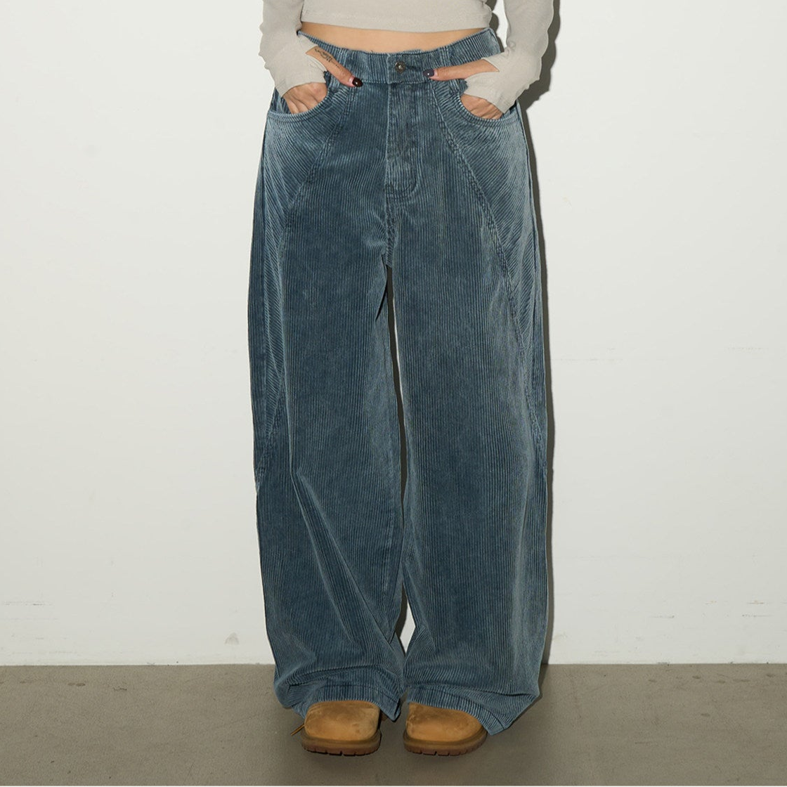 Corduroy High Waist Wide Leg Pants