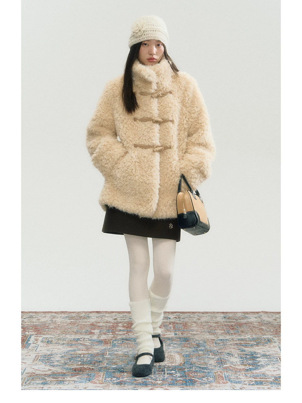 Fake Fur Turn-Down Collar Jacket