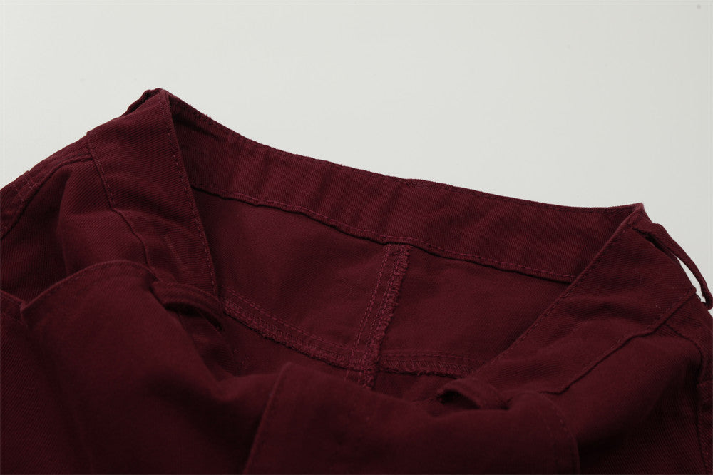 Grafische Cropped-Hose mit weitem Bein