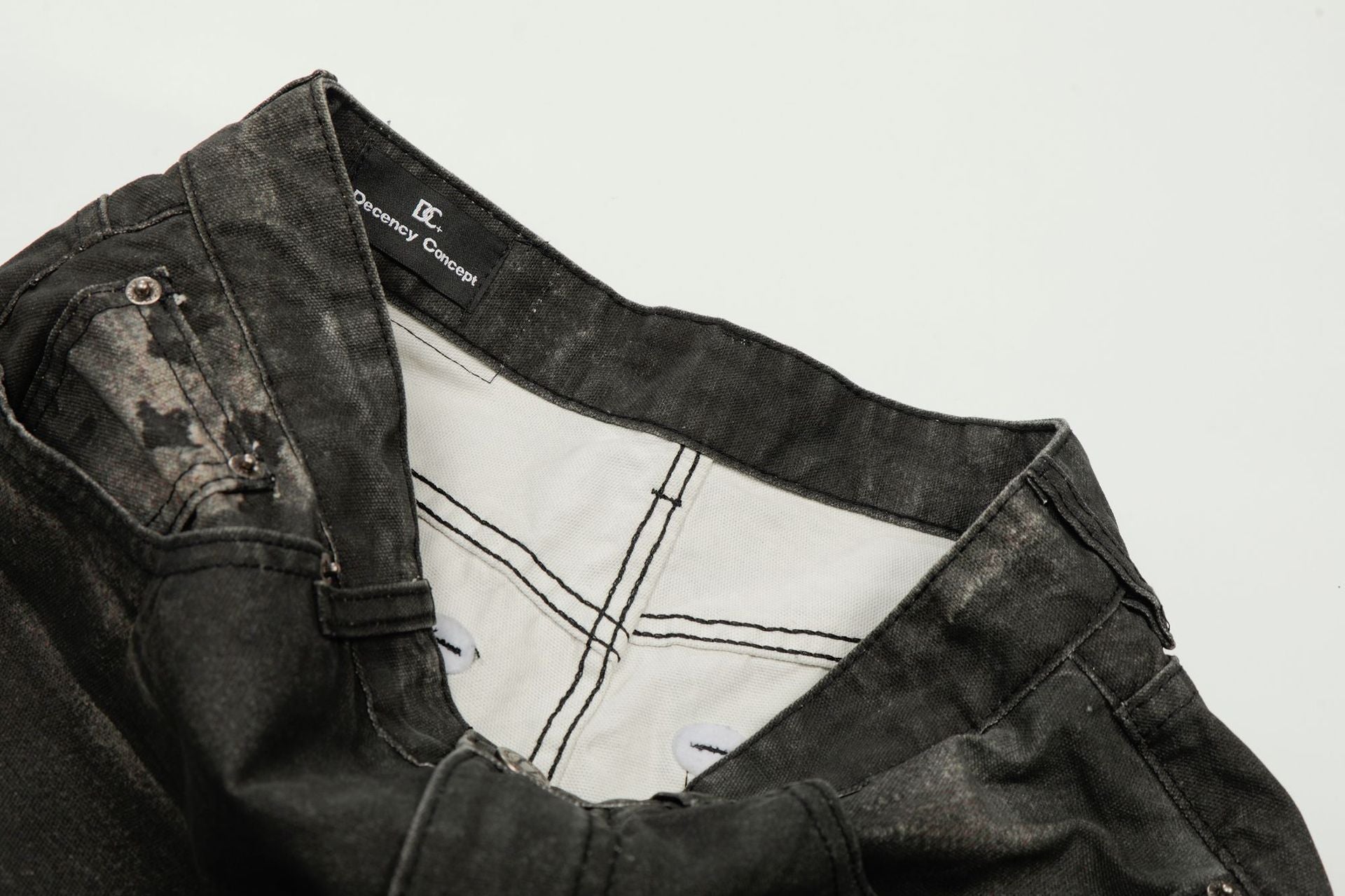 Washed Fade Whisker Wide Leg Straight Denim Jeans