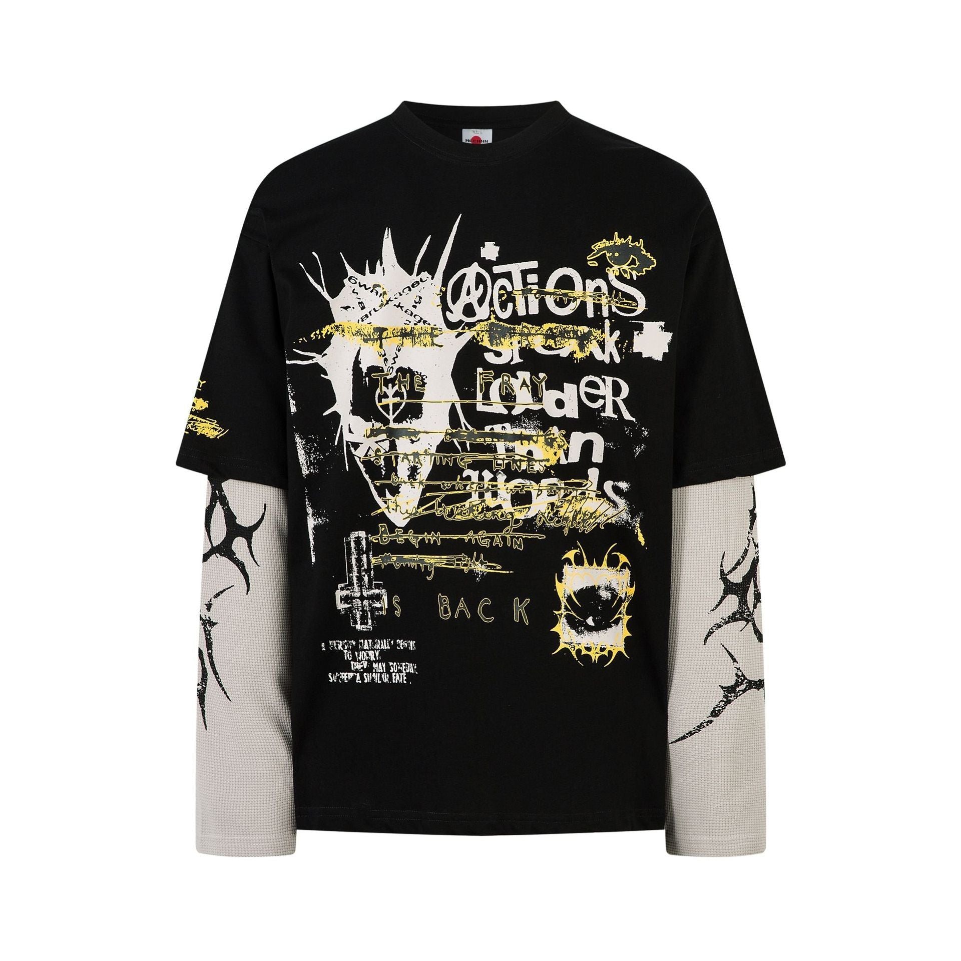 Fake Layered Paint Graphic Long Sleeve T-Shirt