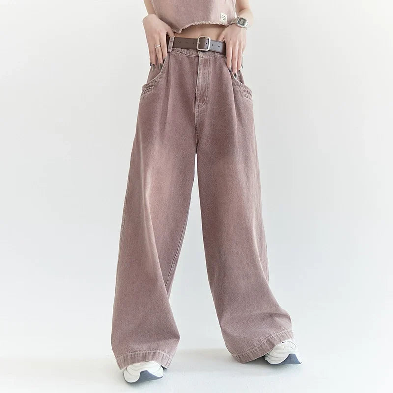 Wide-Leg Buggy Denim Jeans