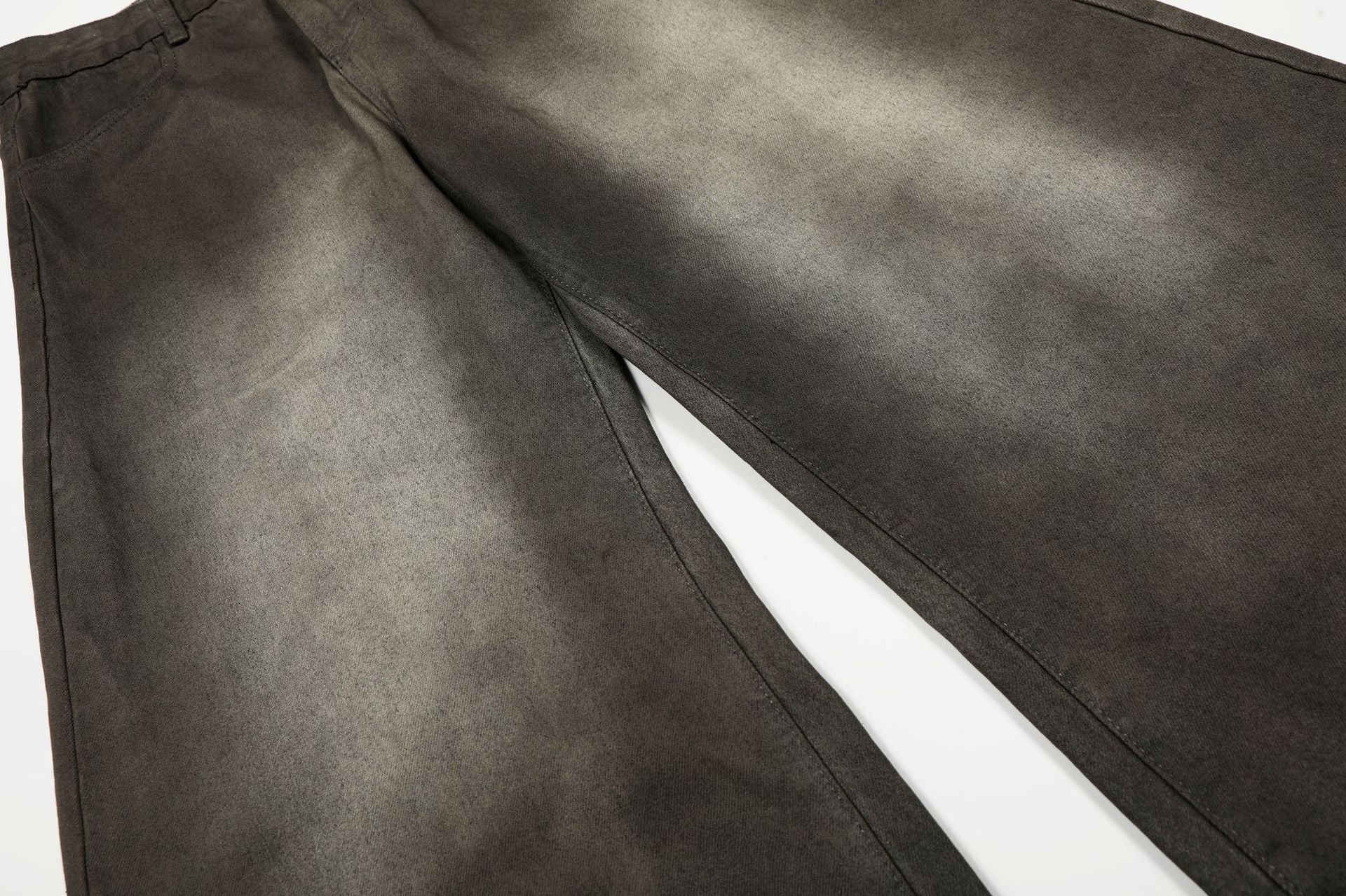 Dirty Washed Curved Denim Jeans