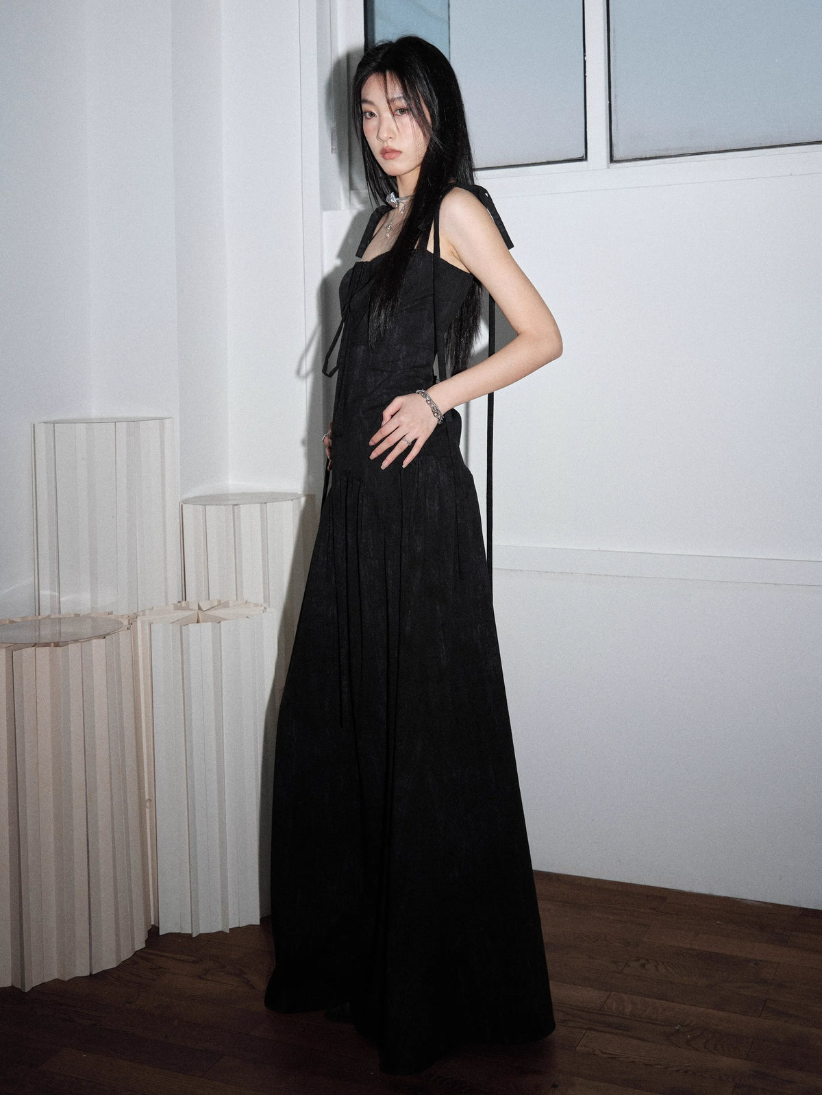 Relaxation Waist Long Camisole Dress