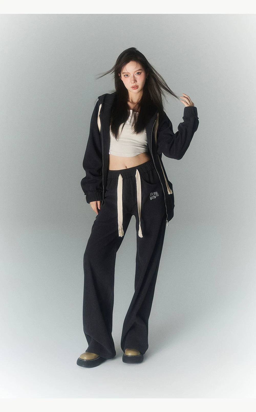 High Waist Sporty Straight Sweatpants