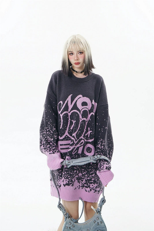Graffiti Fade Printed Sweater
