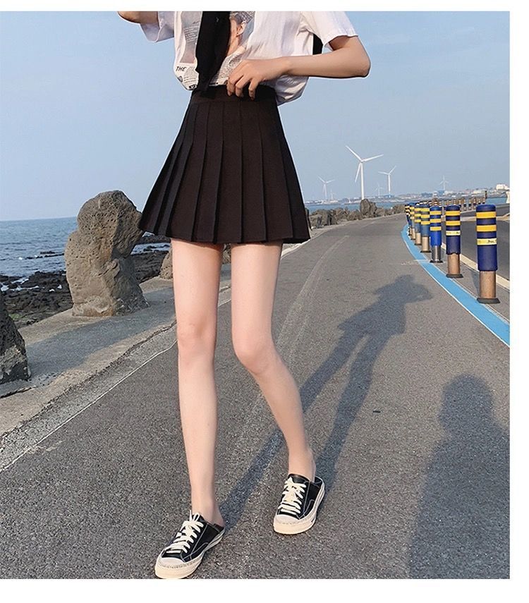High Waist Pleated Skirt