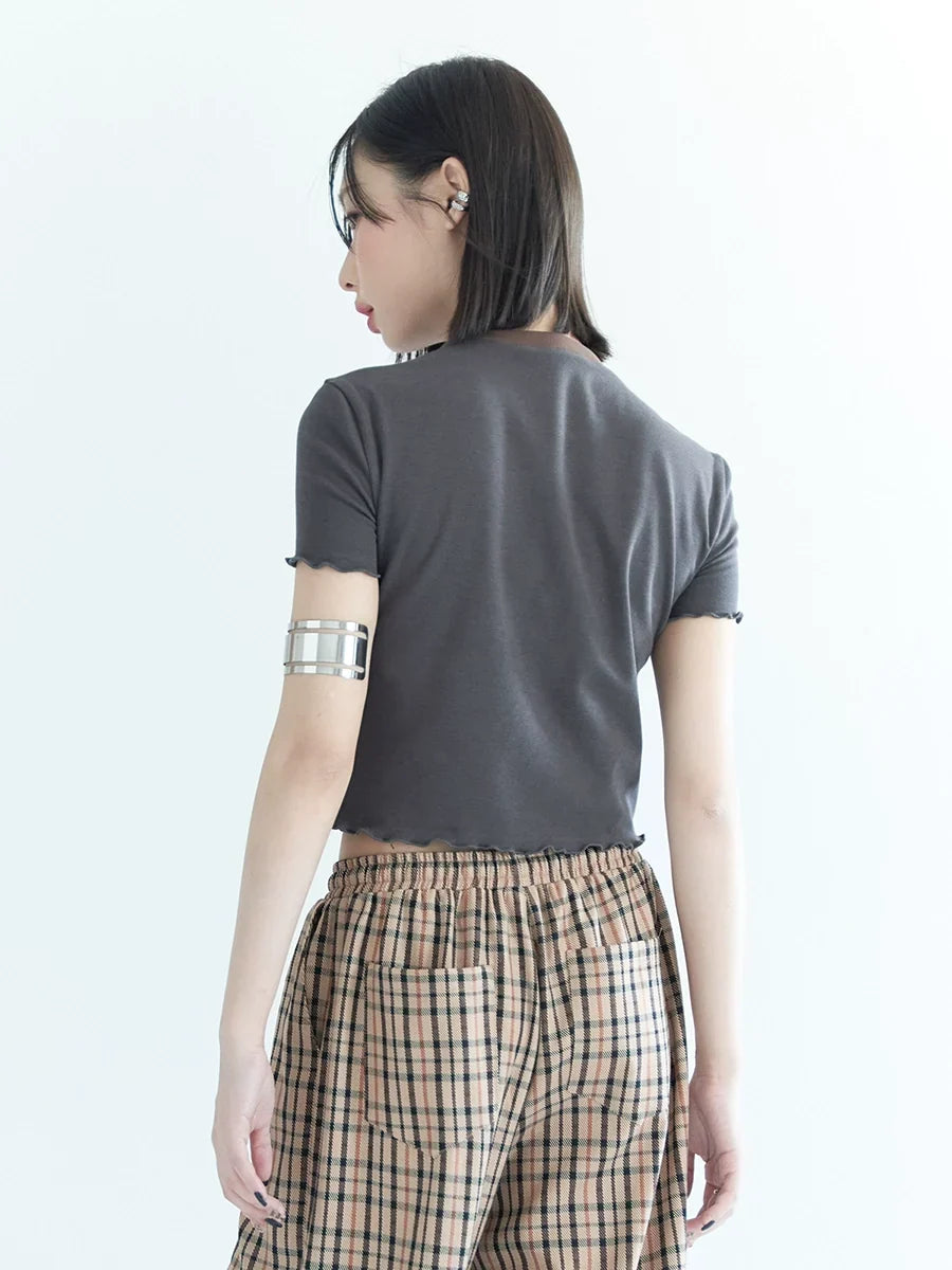 Slim Fit Round Neck Short Sleeve T-Shirt