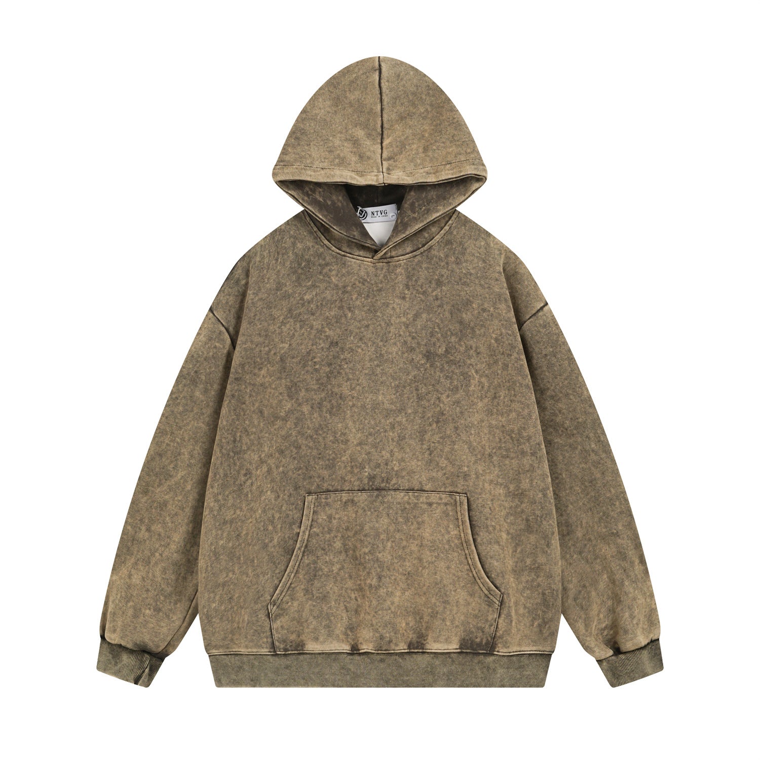 Wax Dye Fleece Lining Pullover Hoodie