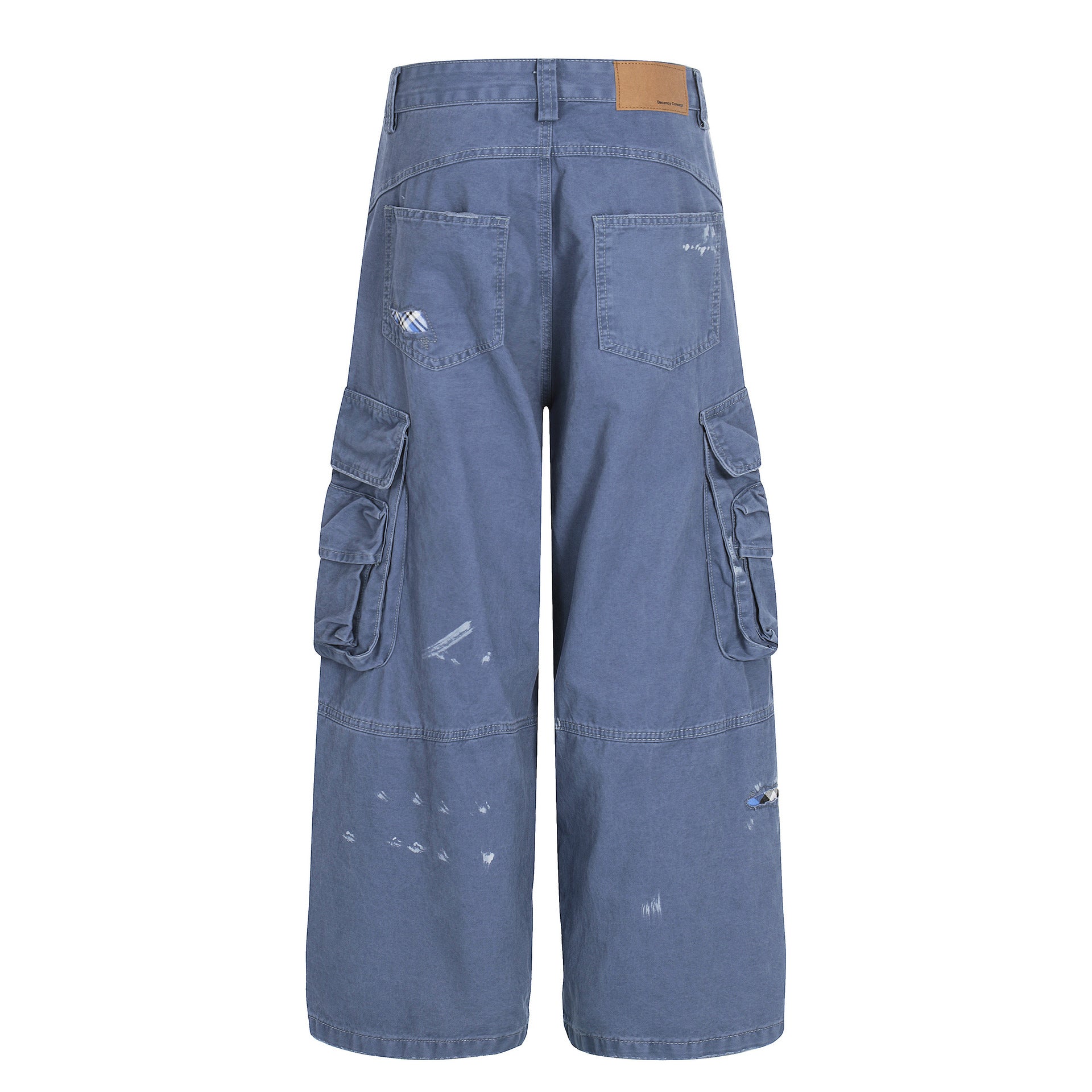 Damage Dirty Wide Leg Curved Cargo Pants