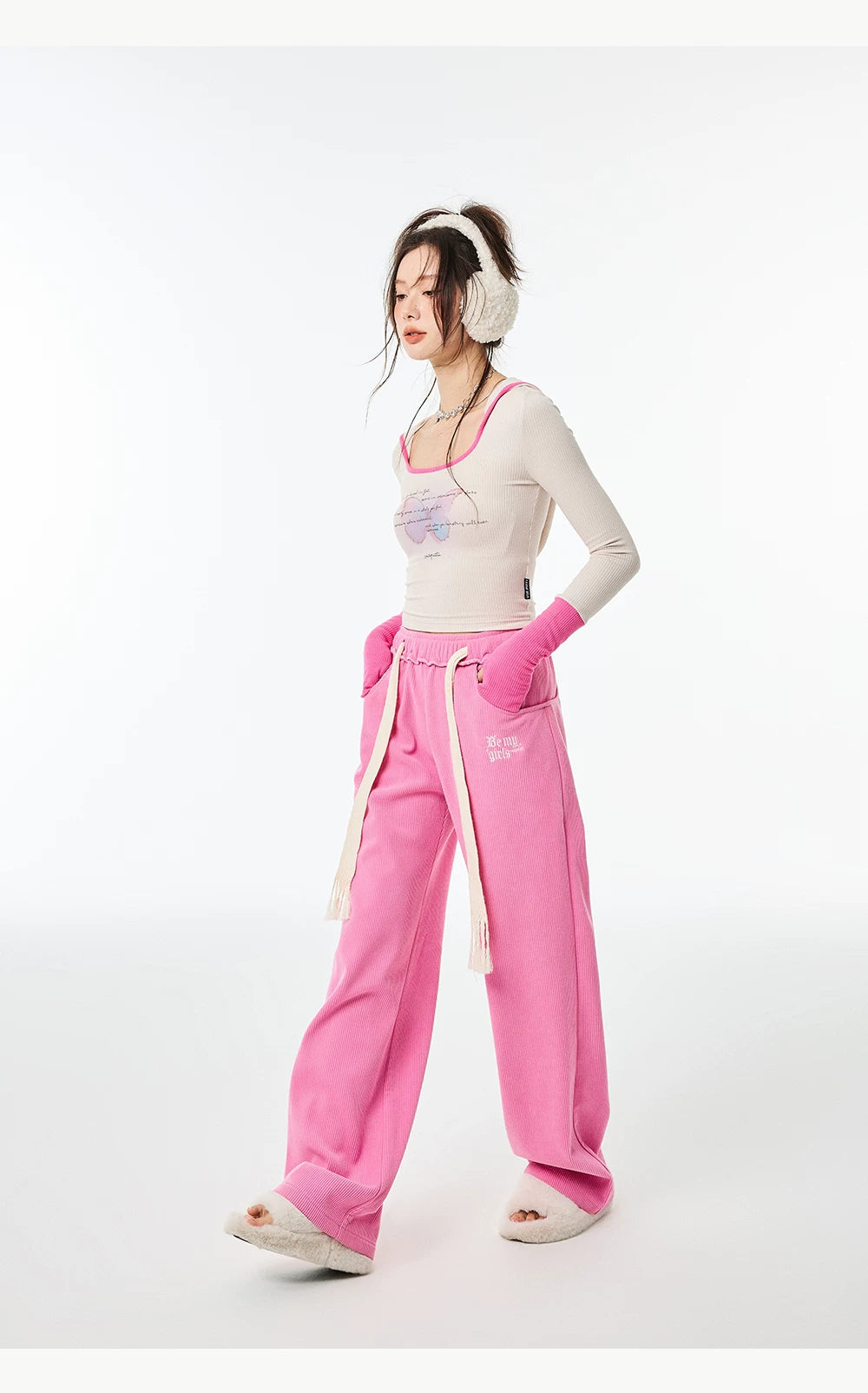 High Waist Sporty Straight Sweatpants