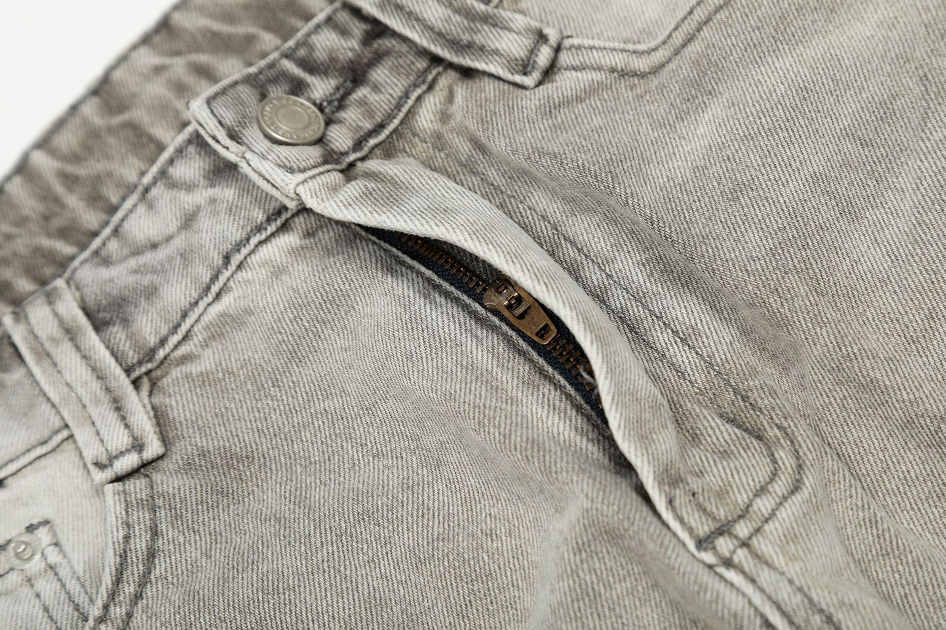 Ink Splash Damage Curved Wide Leg Denim Jeans