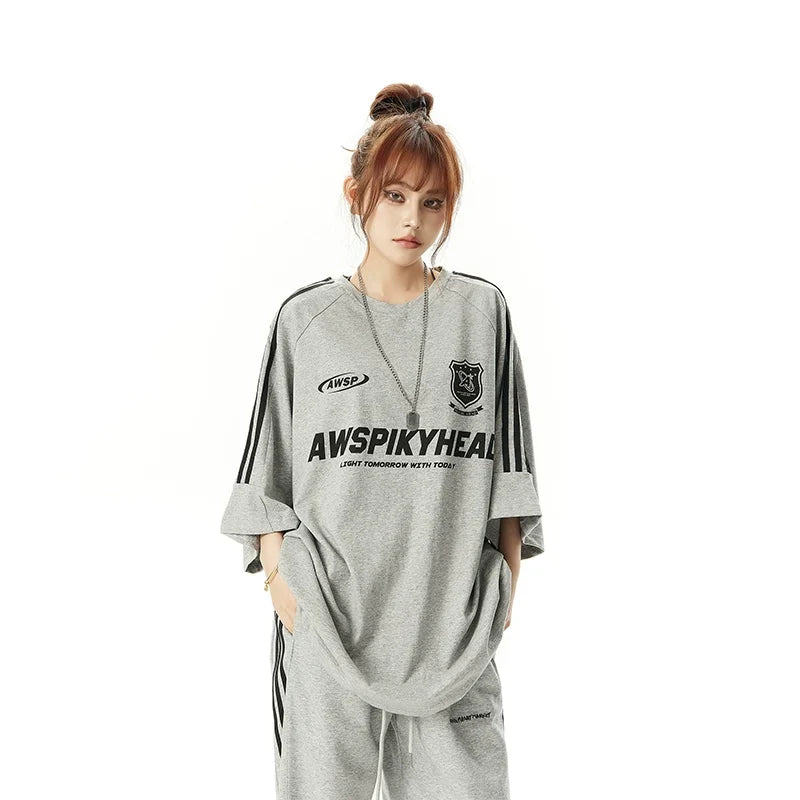 Oversize Stripe Short Sleeve T-Shirt