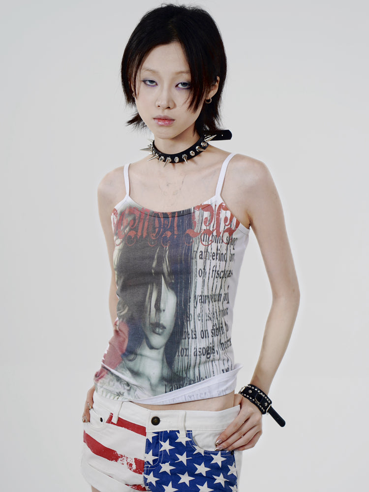 Graffiti Girl Print Camisole
