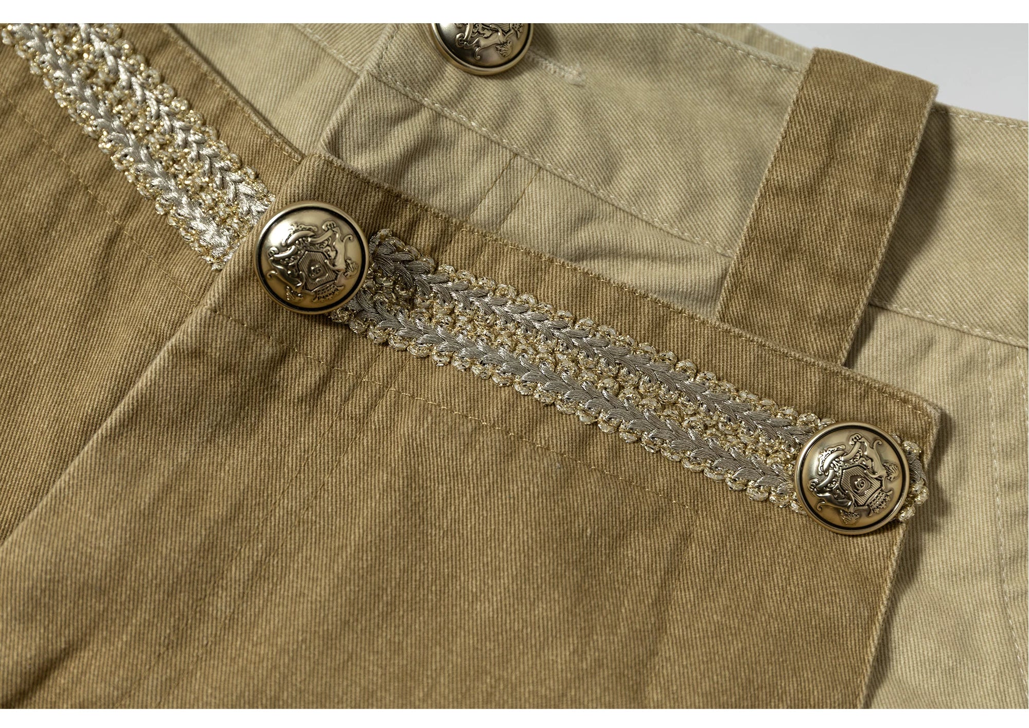 Panel Design Multi-Pocket Tapered Pants