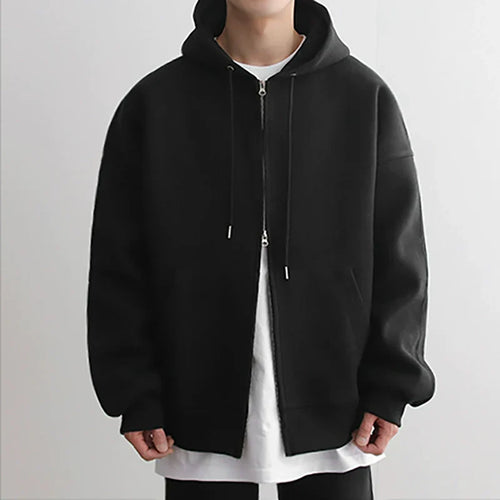 Sweat à capuche zippé surdimensionné - noir / M