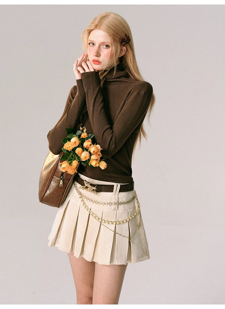 Velvet Collar Jacket & Long Skirt & Pleats Short Skirt Setup