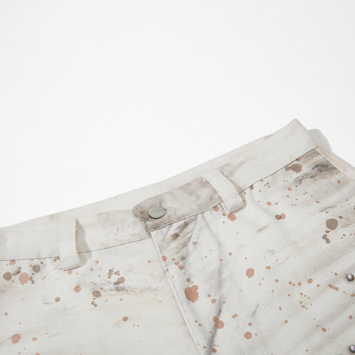 Studs Paint Wing Wide Leg Denim Jeans