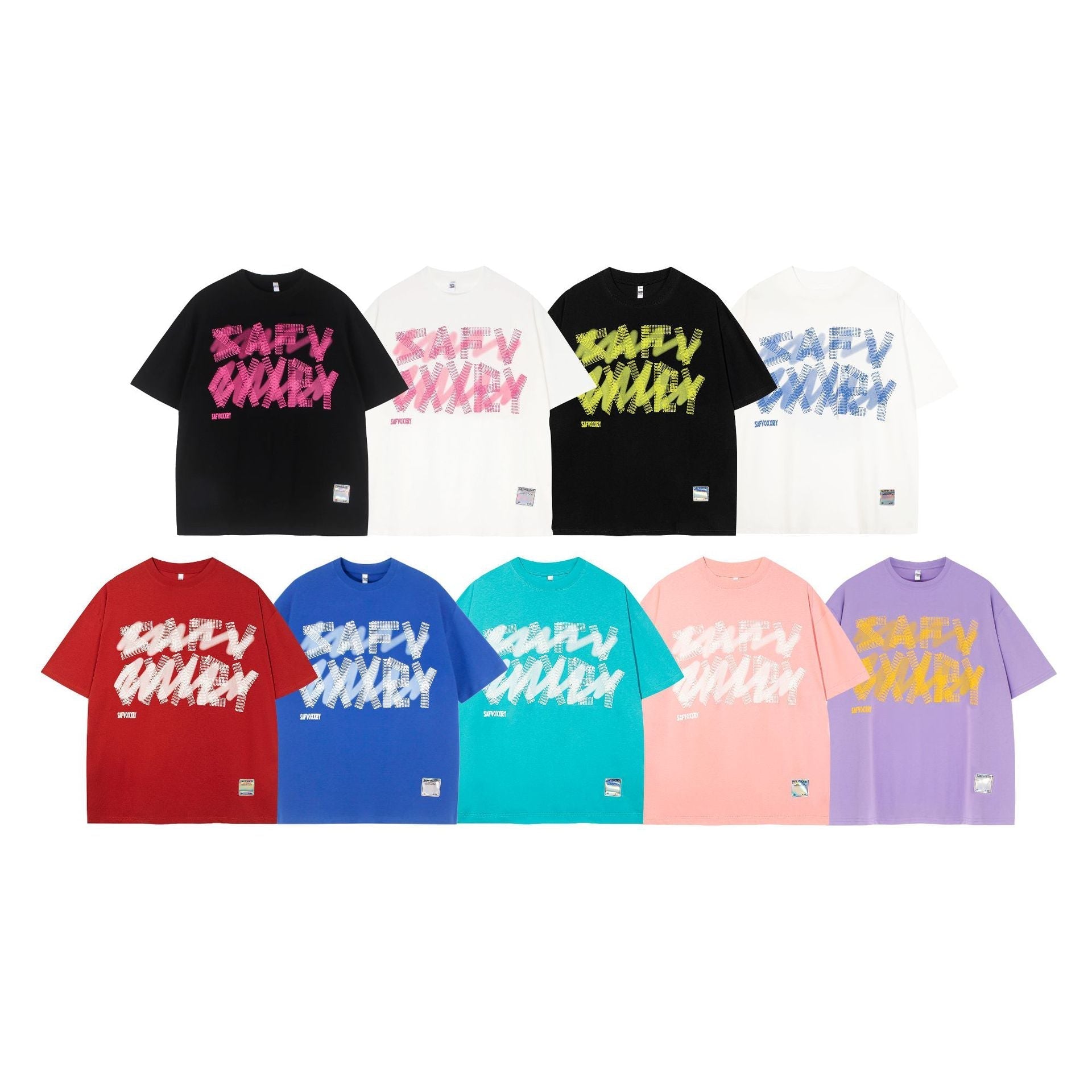 Foam Letter Print Short Sleeve T-Shirt