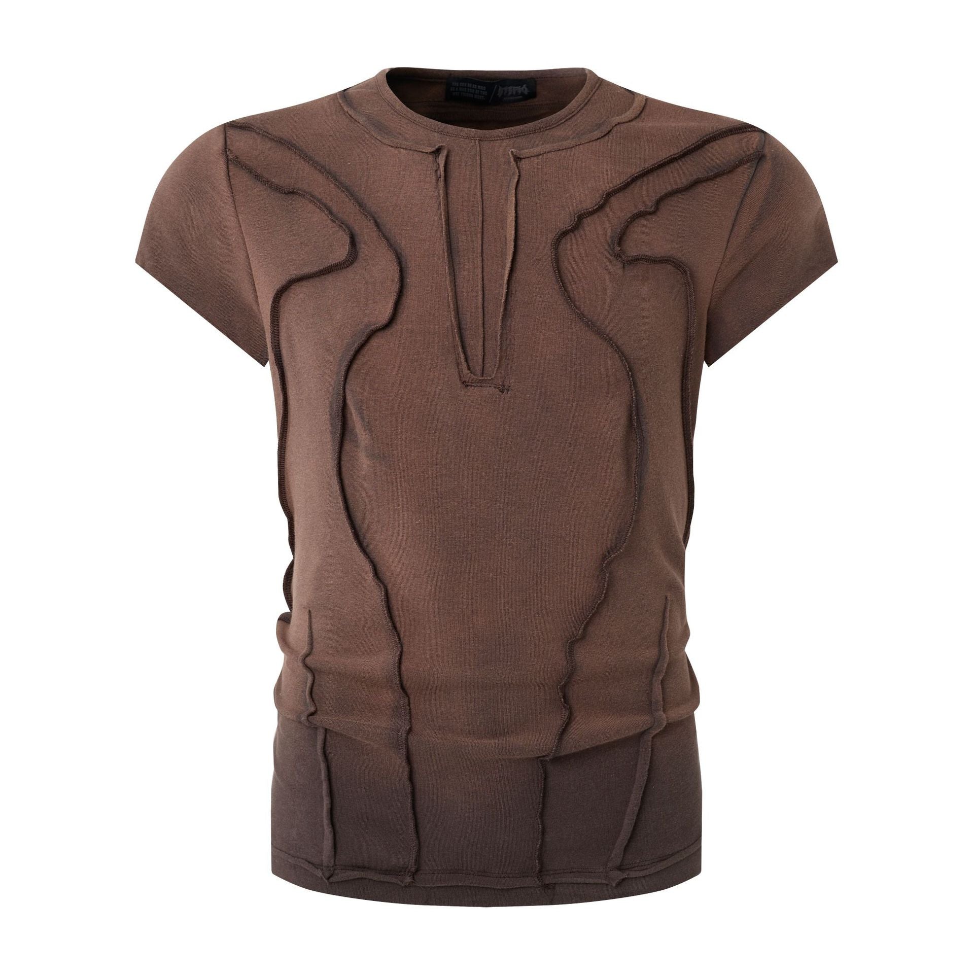 Washed Deconstruction Layered Short Sleeve T-Shirt