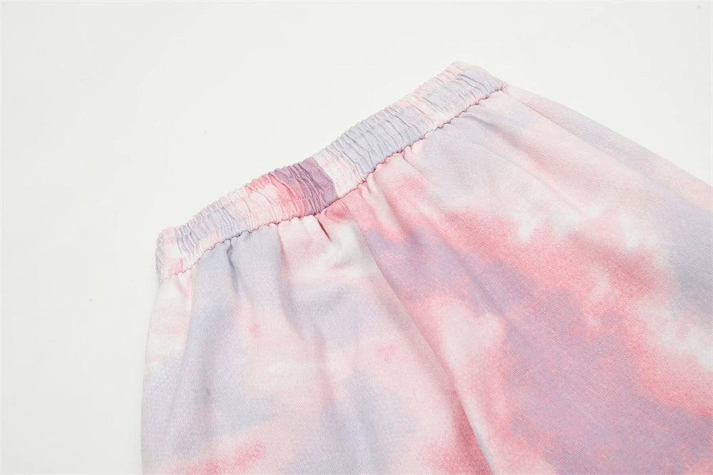 Pantalon cargo tie-dye à cordon de serrage