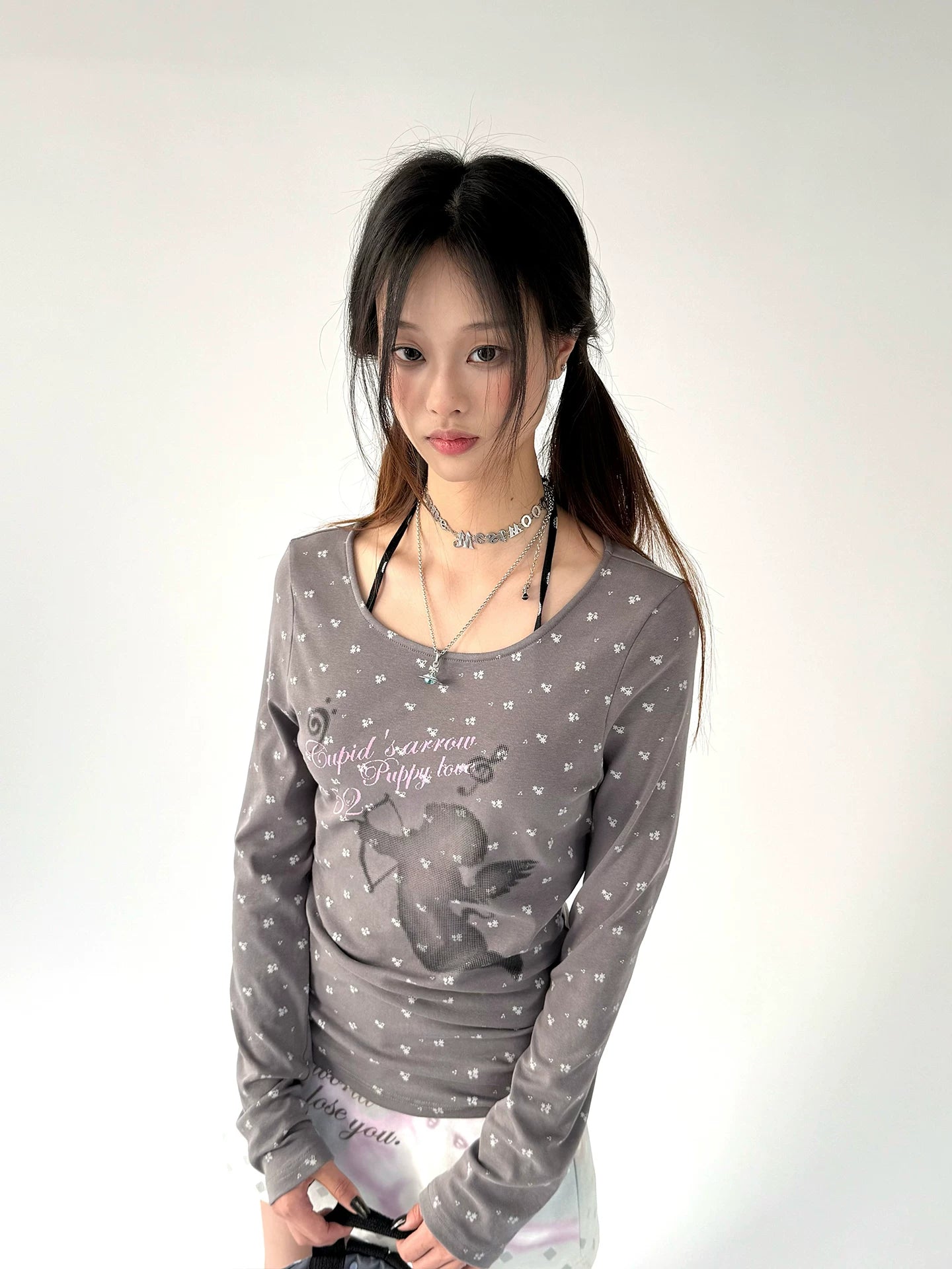 Graphic Print A-Line Short Skirt