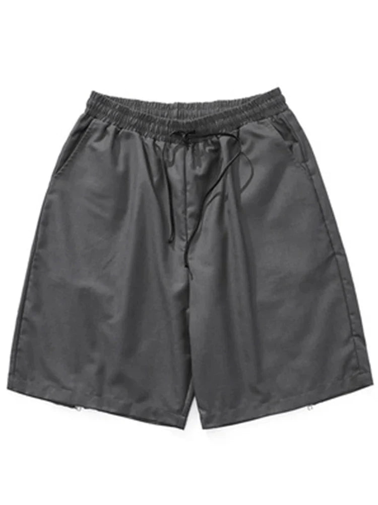Back Zip Design Wide Leg Sporty Short Pants