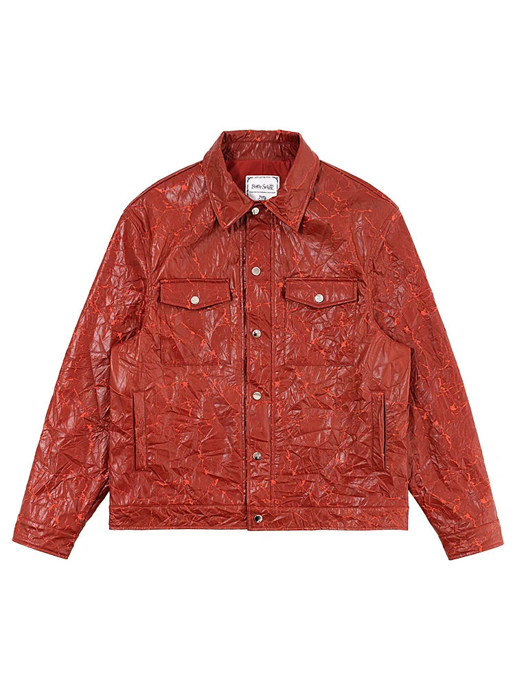 Wrinkle PU Leather Jacket